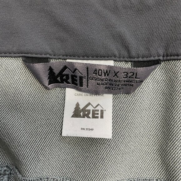 REI PANTS HIKING OUTDOOR STRETCH ZIP POCKETS GRAY MENS SIZE 40 ADJUSTABLE WAIST - Picture 5 of 12